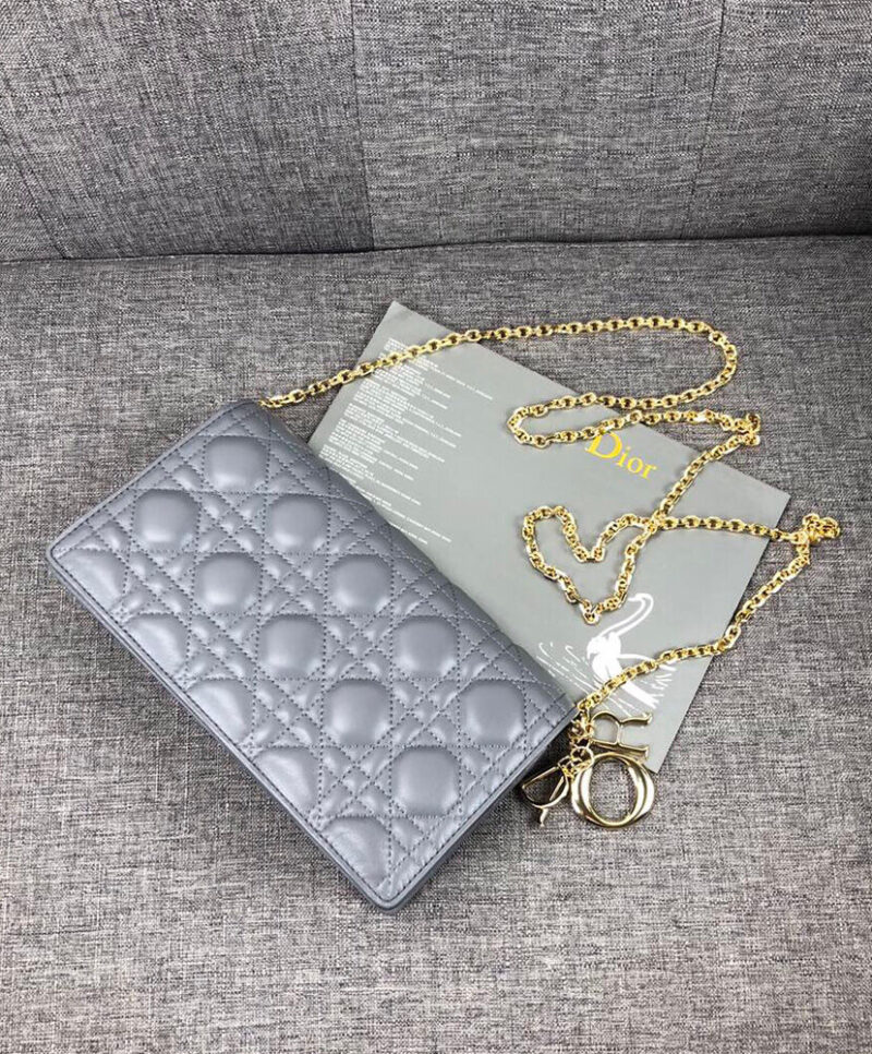 Christian Dior Lady Dior Pouch Blue